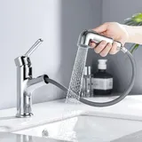 Waschtischarmatur Wasserhahn Brause ausziehbar Chrom Badezimmer Dusche