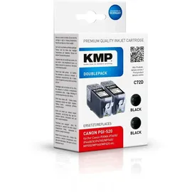 KMP C72 kompatibel zu Canon PGI-520BK schwarz 2er Pack (1508,0021)