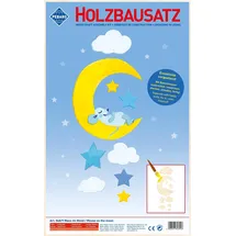 Peter Bausch GmbH & Co. KG PEBARO 848/9 - Holzbausatz Mobile Maus im Mond, 15 Teile, Holzkonstruktion zum Zusammenstecken