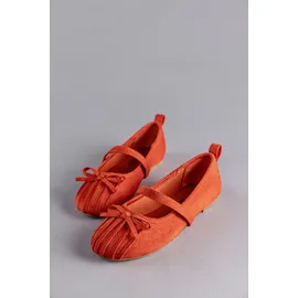 aniston shoes Ballerina ANISTON SHOES, Damen, Gr. 39, orange (orange, rot), Textil, Veloursleder, Schuhe Ballerina, Riemchenballerina, Schlupfschuh, Loafer, Slipper