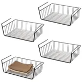 eluno Schrankkörbe, Schwarz, Metall, 41x14x26 cm, Kleinmöbel