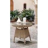 Destiny Kaffeetisch Malaga Ø 60x55 cm, Polyrattan, Natur meliert