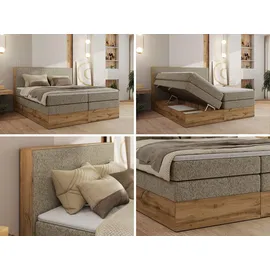 MKS Wood Classic King 140 x 200 cm H3 Dunkelbeige Struktur