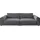 Candy Big-Sofa Leder 3-Sitzer Schwarz