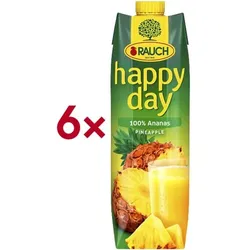 happy day 6er-Pack Fruchtsaft »100% Ananas« 1 Liter