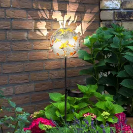 GLOBO Solarleuchte Metall 12x91,5 cm 1er Set silber grau