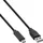 InLine USB 2.0 Kabel, USB-C Stecker an A Stecker, schwarz, 0,3m