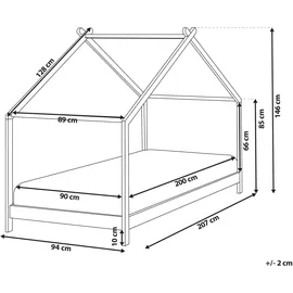 Beliani Kinderbett Orlu 90 x 200 cm Kiefernholz hellbraun