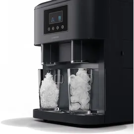 Klarstein Eiswürfelmaschine für Zuhause Camping Gastro, Schnelle Mini-Eiswürfelmaschine Klein, Profi Eismaschine für Crushed Eis, Große & Kleine Eiswürfel,