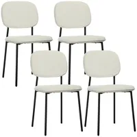 Homcom Esszimmerstühle 4er Set, Küchenstuhl mit Rückenlehne, Polsterstuhl mit