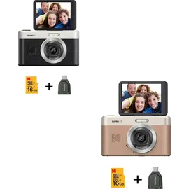 Kodak Pixpro C1 CMOS 5x 16MP Schwarz - Bundle - Schwarz