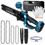 XERSEK Akku-Kettensäge 6/8 Zoll Elektro-Kettensäge Klein Baumsäge Mini Akku-Säge Astsäge, 900W/28000rpm Bürstenloser Motor Kompatibel Mit Makita Akku[ohne Akku], Automatisches Spannen & Schmieren Gartensäge Handsäge Motorsäge