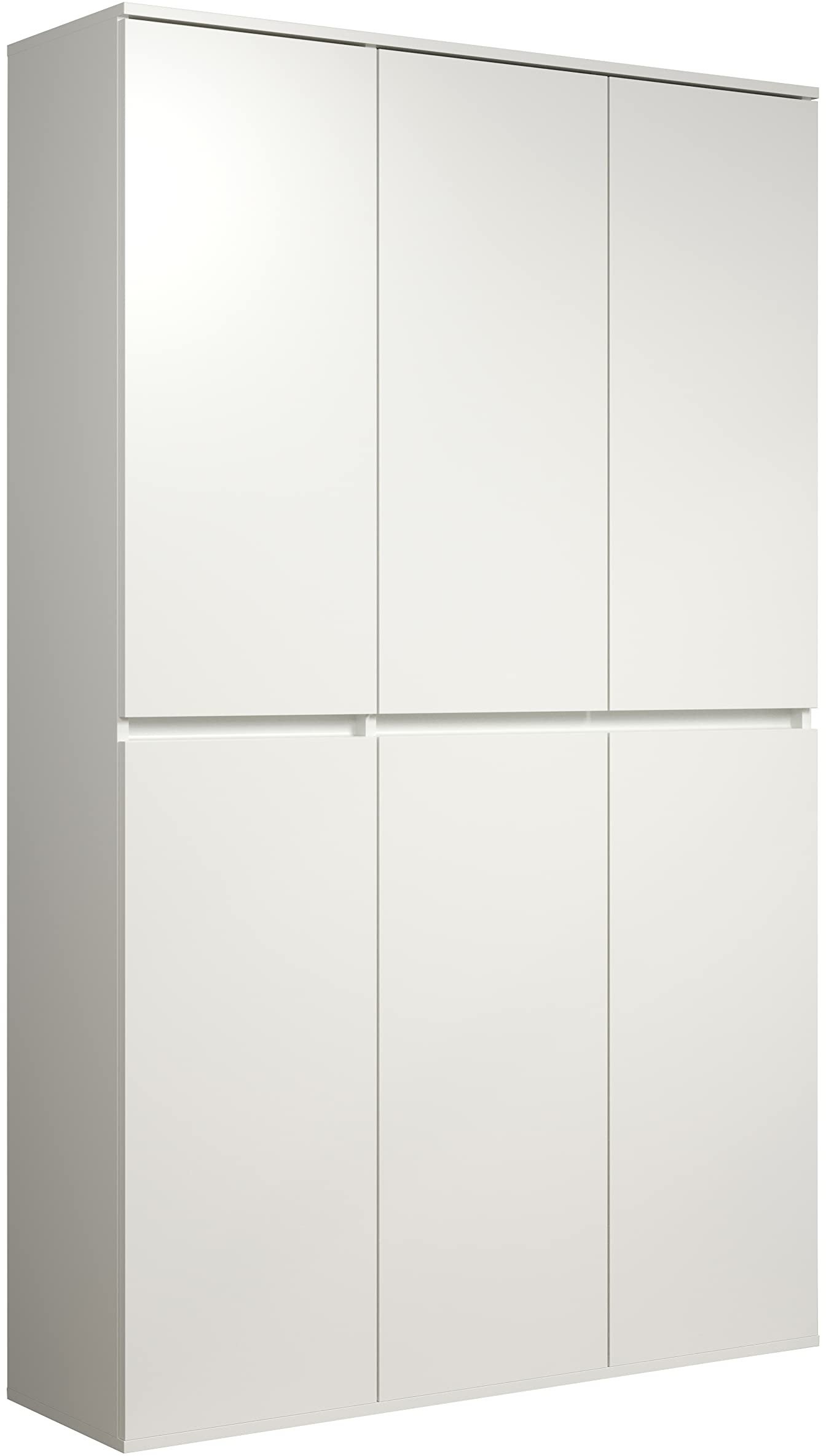 trendteam smart living - Multifunktionsschrank Mehrzweckschrank - Garderobe - Nevada - Aufbaumaß (BxHxT) 111 x 191 x 34 cm - Farbe Weiß - 213215701