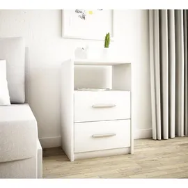 OEM Matkam Möbel Nachttisch, Weiß, Holzwerkstoff, 40x58.5x35 cm, Schlafzimmer, Nachttische