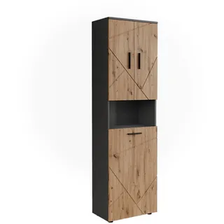 Vicco Irma Hochschrank 50 x 172 cm Anthrazit/Artisan Kunststoff/MDF/Spanplatte