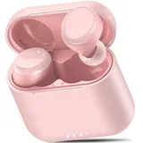 TOZO T6 In-Ear Kopfhörer Kabellos Bluetooth 5.3 mit ENC Noise Cancelling, 50 Std. Wiedergabe, Tiefer Bass, IPX8 Wasserdicht, Ladeetui, Touch und App-Steuerung - Roségold