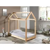 Vipack Hausbett Set CABANE mit Matratze -versch. Ausführungen - Liegefläche 70 x 140 cm Kiefer natur