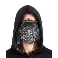 CHAKS Verkleidungsmaske Steampunk Maske 'Chainsaw' zum Kostüm, Silber Gra grau
