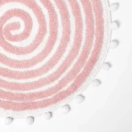 Homescapes Badematte Spiral Rosa Ø 60 cm