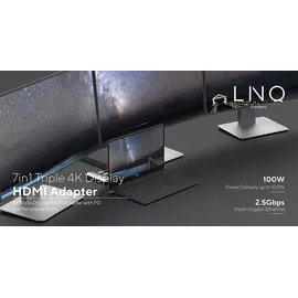 Linq 7-in-1 Multiport Adapter Triple Display Dock LQ48019