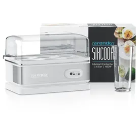 Arendo Eierkocher 6-fach, 400 W, Edelstahl, Warmhaltefunktion, Härtegrad einstellbar, für 6 Eier, Weiß