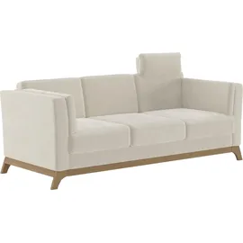 Home Affaire 3-Sitzer HOME AFFAIRE "Viva", beige (elfenbein), B:213cm H:84cm T:93cm, 100% Polyester, Sofas, mit Holzrahmen aus Buche