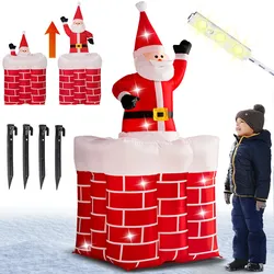 Aufblasbarer Weihnachtsmann im Kamin 178cm