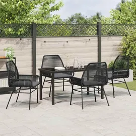 vidaXL Gartenmöbel-Set 5-tlg. Schwarz