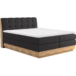 Boxspringbett HOME AFFAIRE "Naome", beige, B:161cm L:217cm, 100% Polyester, Komplettbetten, Boxspringbett, Boxspringbett, Inklusive Topper