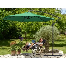 Kingsleeve Ampelschirm Ø 300cm Grün mit UV-Schutz 50+ wasserabweisend Sonnenschirm
