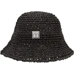 Sonnenhut CHILLOUTS "Riga Hat", Damen, Gr. XS, schwarz, Kunstfaser, unifarben, modisch, Hüte, mit präsentem Logo-Schritftzug vorn