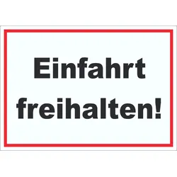 Einfahrt freihalten Aufkleber A0 (841x1189mm)