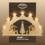 Weigla LED Schwibbogen/Lichterbogen"Weihnachtsmarkt" 7 flammig Erzgebirge garantiert