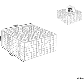 Beliani Couchtisch hellbraun quadratisch 80 x 80 cm GAMBO