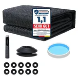 Melko Pool-Abdeckplane Solarfolie Solarplane Ösen Poolheizung Wärmeplane Poolabdeckung (Stück, 3-St., Set bestehend aus Solarfolie mit 10 Ösen und Locheisen), aus PVC schwarz Ø 488 cm