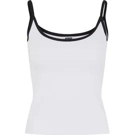 URBAN CLASSICS Ladies Contrast Basic Top 2-Pack - weiß,