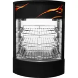MONSTER SHOP Speisenwärmer Heißtheke Warmhaltetheke Gewerblicher Glas warme Pizza Kuchen Vitrine schwarzer Stahl elektrisch 30 - 85°C Temperaturkontrollschal... - Schwarz
