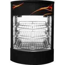 MONSTER SHOP Speisenwärmer Heißtheke Warmhaltetheke Gewerblicher Glas warme Pizza Kuchen Vitrine schwarzer Stahl elektrisch 30 - 85°C Temperaturkontrollschal... - Schwarz