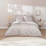 Estella Mako Jersey Bettwäsche 135x200 Rumi Kiesel grau Blätter Äste 6963-800
