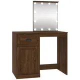 vidaXL Schminktisch mit LEDs Braun Eiche 90x50x132,5 cm Holzwerkstoff