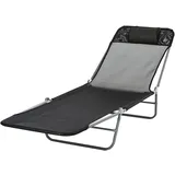 Outsunny Sonnenliege 200 x 60 x 30 cm Schwarz