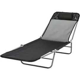 Outsunny Sonnenliege 200 x 60 x 30 cm Schwarz