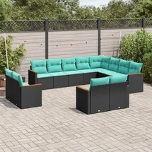 vidaXL Gartensofa-Set 12-tlg. schwarz