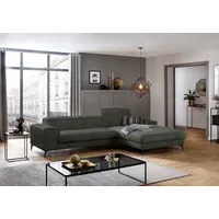 W.Schillig Ecksofa "piedroo, Designsofa mit tollem Sitzkomfort, L-Form", grün (hunter r66), B:303cm H:70cm T:193cm, Chenille-Flachgewebe R66 (85% Polyester, 15% Nylon), Sofas, Ecksofa, Kopfteilverstellung, wahlweise mit Sitztiefenverstellung, Breite 303cm