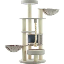 NOBBY Kratzbaum "FIDA" cream-leinenoptik; 70 x 70 x 165 cm