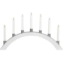 MARELIDA Lichterbogen TALL - 7 warmweiße Glühlampen - L: 67cm, H: 40cm - Holz weiß