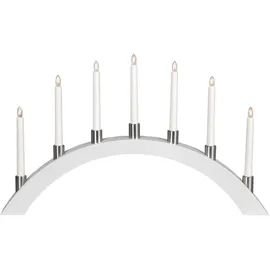 MARELIDA Lichterbogen TALL - 7 warmweiße Glühlampen - L: 67cm, H: 40cm - Holz weiß