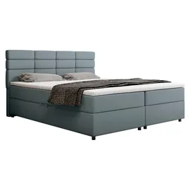 panda möbel Boxspringbett 180 x 200 cm Hellblau