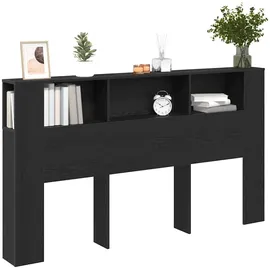 vidaXL Kopfteil Schrank Schwarze Eiche 180 x 18.5 x 102.5 cm