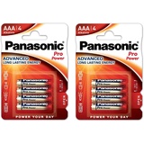 Panasonic Pro Power 4+4 gratis Micro (AAA)-Batterie Alkali-Mangan 1.5V 8St.